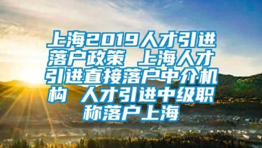 上海2019人才引进落户政策 上海人才引进直接落户中介机构 人才引进中级职称落户上海