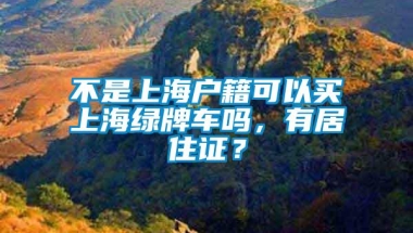 不是上海户籍可以买上海绿牌车吗，有居住证？