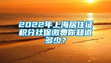 2022年上海居住证积分社保缴费你知道多少？