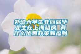 外地大学生非应届毕业生在上海租房 有什么优惠政策和福利