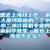 想去上海找工作，本人是河南省的一个小小二本计算机专业的本科毕业生，能在上海混下去么？