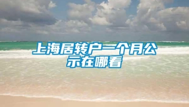 上海居转户一个月公示在哪看