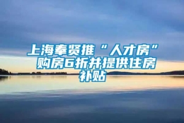 上海奉贤推“人才房” 购房6折并提供住房补贴