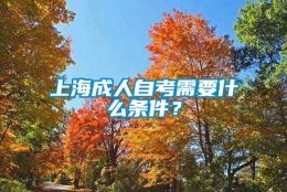 上海成人自考需要什么条件？