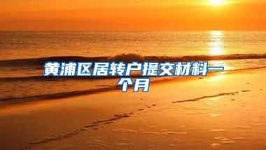 黄浦区居转户提交材料一个月