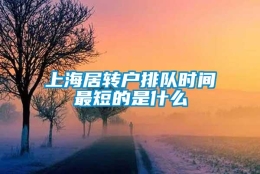 上海居转户排队时间最短的是什么