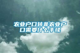 农业户口转非农业户口需要什么手续