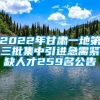 2022年甘肃一地第三批集中引进急需紧缺人才259名公告