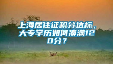 上海居住证积分达标，大专学历如何凑满120分？