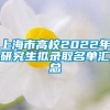 上海市高校2022年研究生拟录取名单汇总