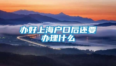 办好上海户口后还要办理什么