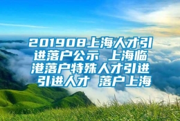 201908上海人才引进落户公示 上海临港落户特殊人才引进 引进人才 落户上海