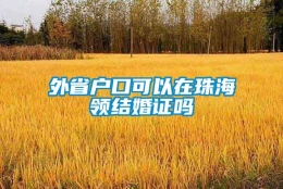 外省户口可以在珠海领结婚证吗