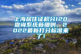 上海居住证积分120查询系统新细则，2022最新打分标准来了！