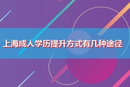 上海成人学历提升方式有几种途径