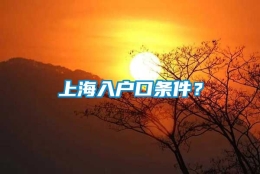 上海入户口条件？