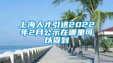 上海人才引进2022年2月公示在哪里可以查到