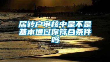 居转户审核中是不是基本通过你符合条件吗