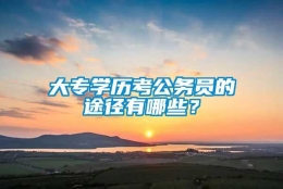 大专学历考公务员的途径有哪些？