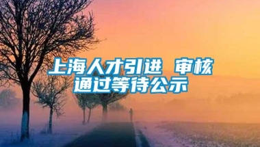 上海人才引进 审核通过等待公示