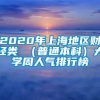 2020年上海地区财经类 （普通本科）大学周人气排行榜