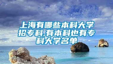 上海有哪些本科大学招专科,有本科也有专科大学名单