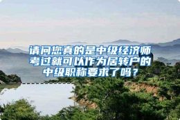 请问您真的是中级经济师考过就可以作为居转户的中级职称要求了吗？