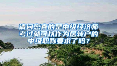 请问您真的是中级经济师考过就可以作为居转户的中级职称要求了吗？