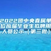 2022团中央直属单位应届毕业生拟聘用人员公示（第三批）