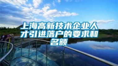 上海高新技术企业人才引进落户的要求和名额