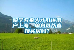 留学归来人才引进落户上海，单身可以直接买房吗？