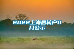 2022上海居转户11月公示