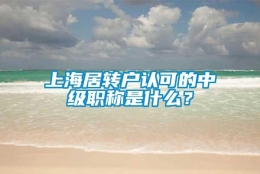 上海居转户认可的中级职称是什么？