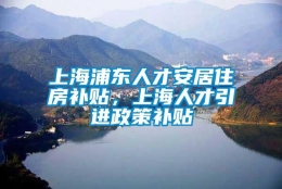 上海浦东人才安居住房补贴，上海人才引进政策补贴