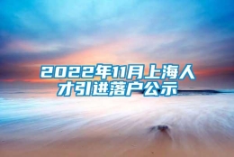 2022年11月上海人才引进落户公示