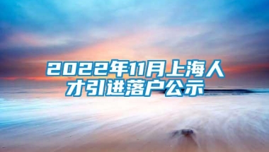 2022年11月上海人才引进落户公示