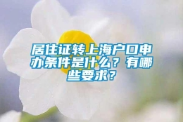 居住证转上海户口申办条件是什么？有哪些要求？