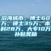 沿海城市，博士60万、硕士35万、本科28万，大专10万补贴奖励