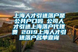 上海人才引进落户是公共户口吗 公司人才引进上海落户代理费 2019上海人才引进落户名单查询