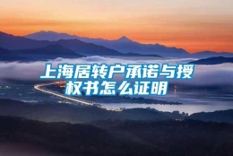 上海居转户承诺与授权书怎么证明