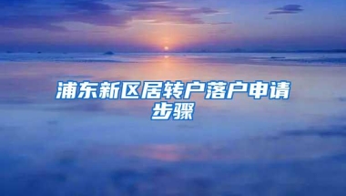 浦东新区居转户落户申请步骤