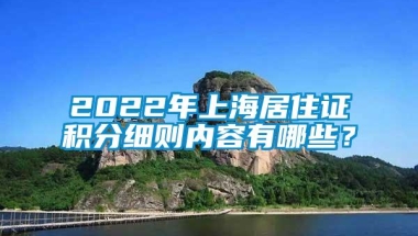 2022年上海居住证积分细则内容有哪些？