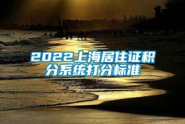 2022上海居住证积分系统打分标准