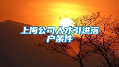 上海公司人才引进落户条件