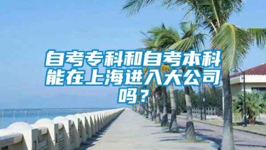 自考专科和自考本科能在上海进入大公司吗？