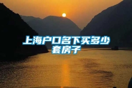 上海户口名下买多少套房子