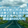 上海注册公司(在上海注册了一家公司可以申请上海户口吗？注册资金100万元)