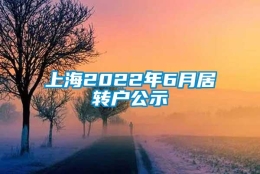 上海2022年6月居转户公示