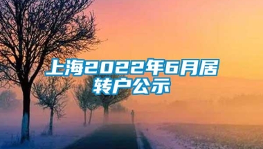 上海2022年6月居转户公示