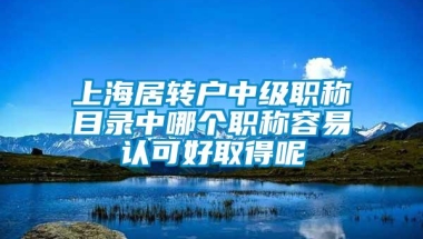 上海居转户中级职称目录中哪个职称容易认可好取得呢